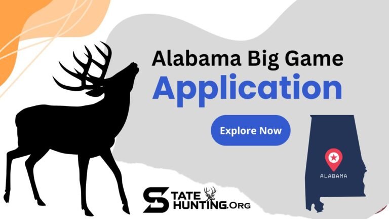Whitetail deer in Alabama pine forest – big game application deadlines and tag details